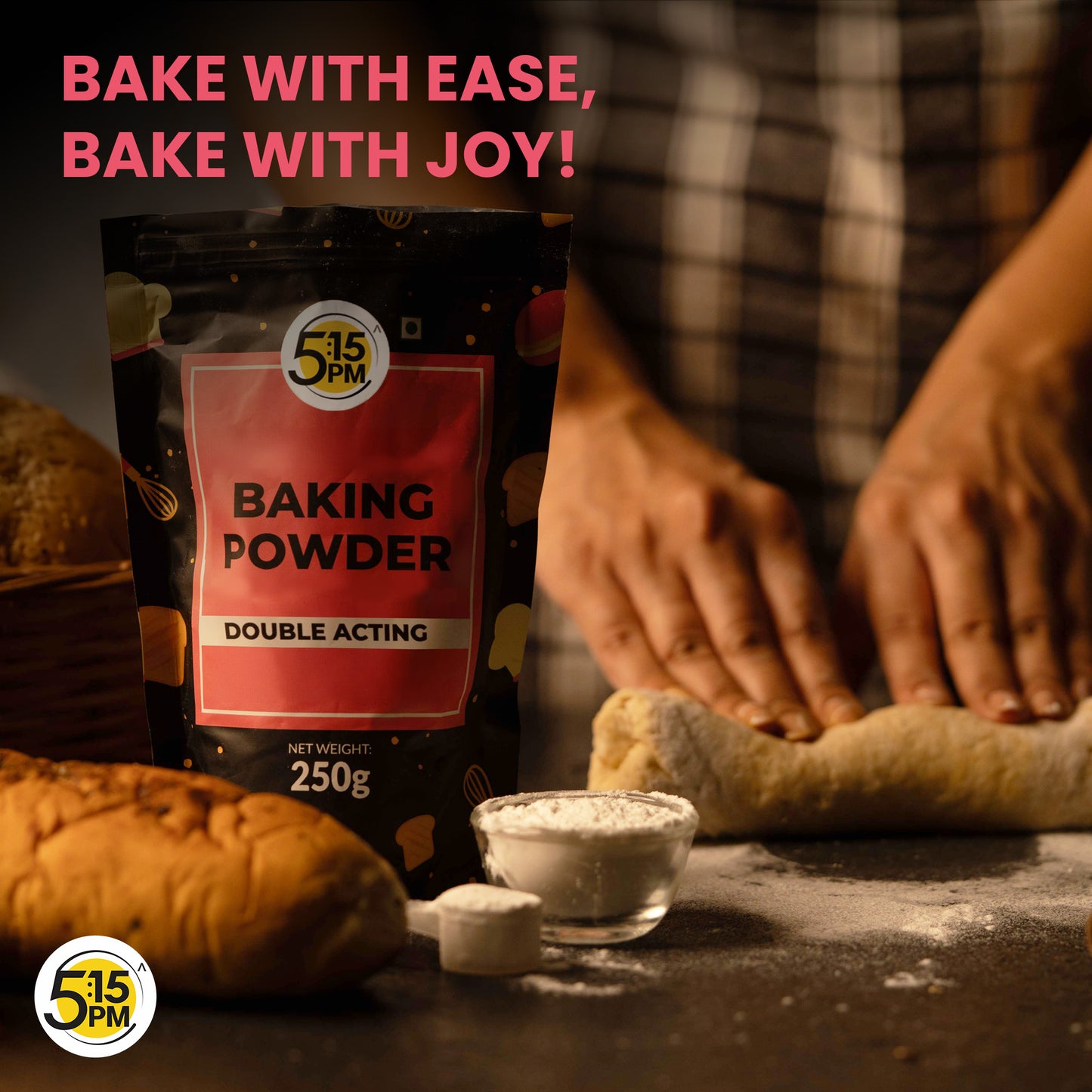 5:15PM Baking Powder | Double Acting Baking Powder | All Purpose Leaving Agent | Baking Powder for Cooking & Baking Cake, Breads, Muffins, Pizza – 250g