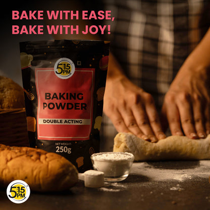 5:15PM Baking Powder | Double Acting Baking Powder | All Purpose Leaving Agent | Baking Powder for Cooking & Baking Cake, Breads, Muffins, Pizza – 250g