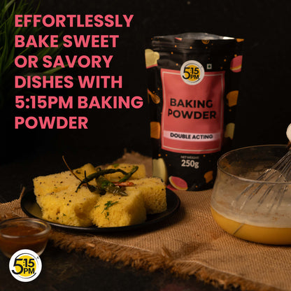 5:15PM Baking Powder | Double Acting Baking Powder | All Purpose Leaving Agent | Baking Powder for Cooking & Baking Cake, Breads, Muffins, Pizza – 250g