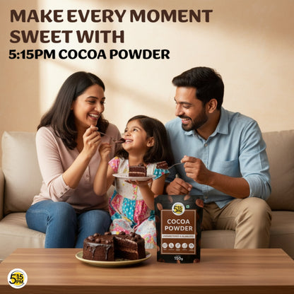 5:15 PM 100% Pure Unsweetened Cocoa Powder - 150g | Cocoa Powder for Cake | Cocoa powder without Sugar | Alkalized Coco Powder | Perfect for Cake, Baking, Hot Chocolate, Milkshakes & More – 150g