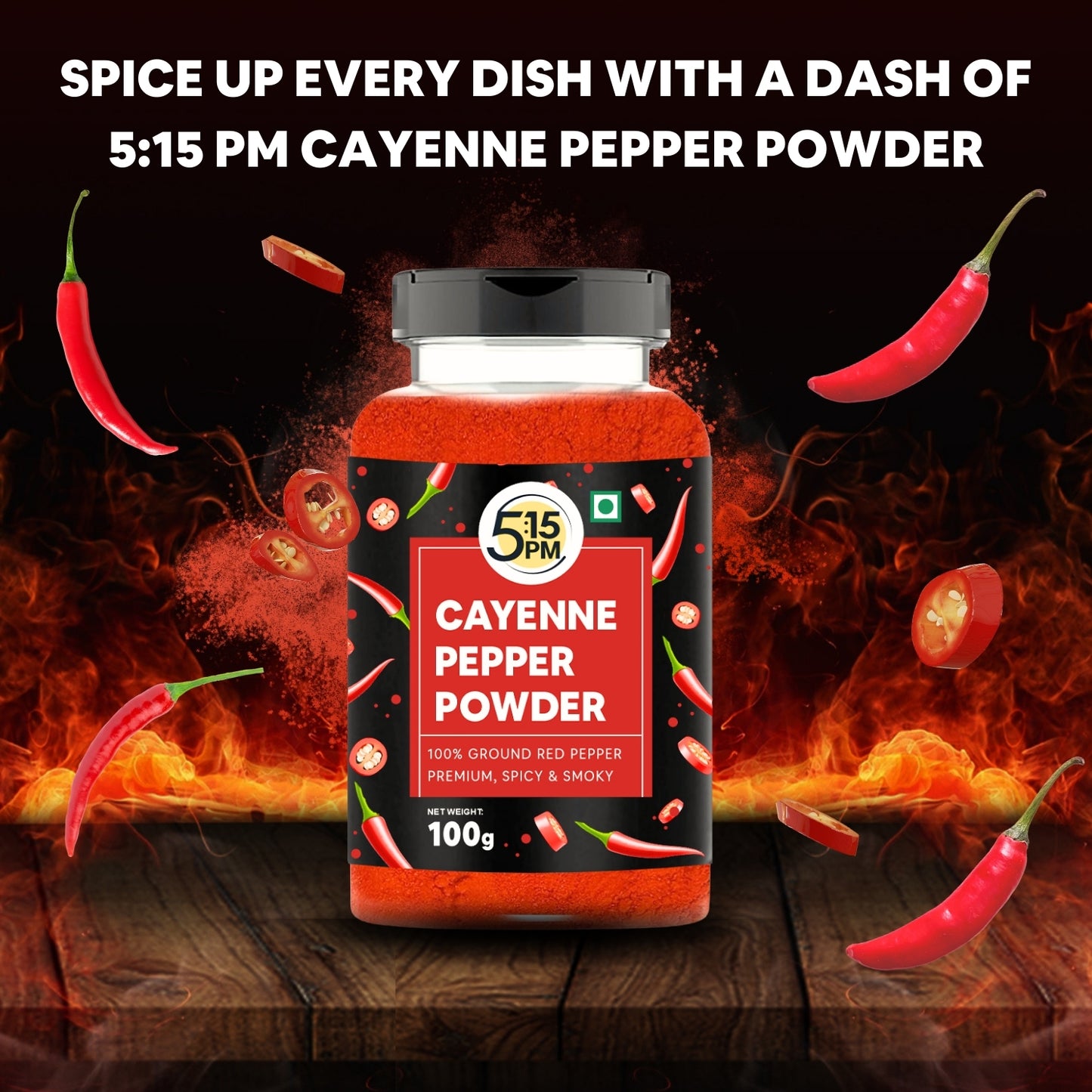 5:15PM Cayenne Pepper Powder 100g | Spicy & Smoky | Perfect for Cooking, Seasoning |100 gram