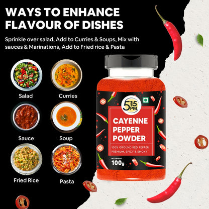 5:15PM Cayenne Pepper Powder 100g | Spicy & Smoky | Perfect for Cooking, Seasoning |100 gram