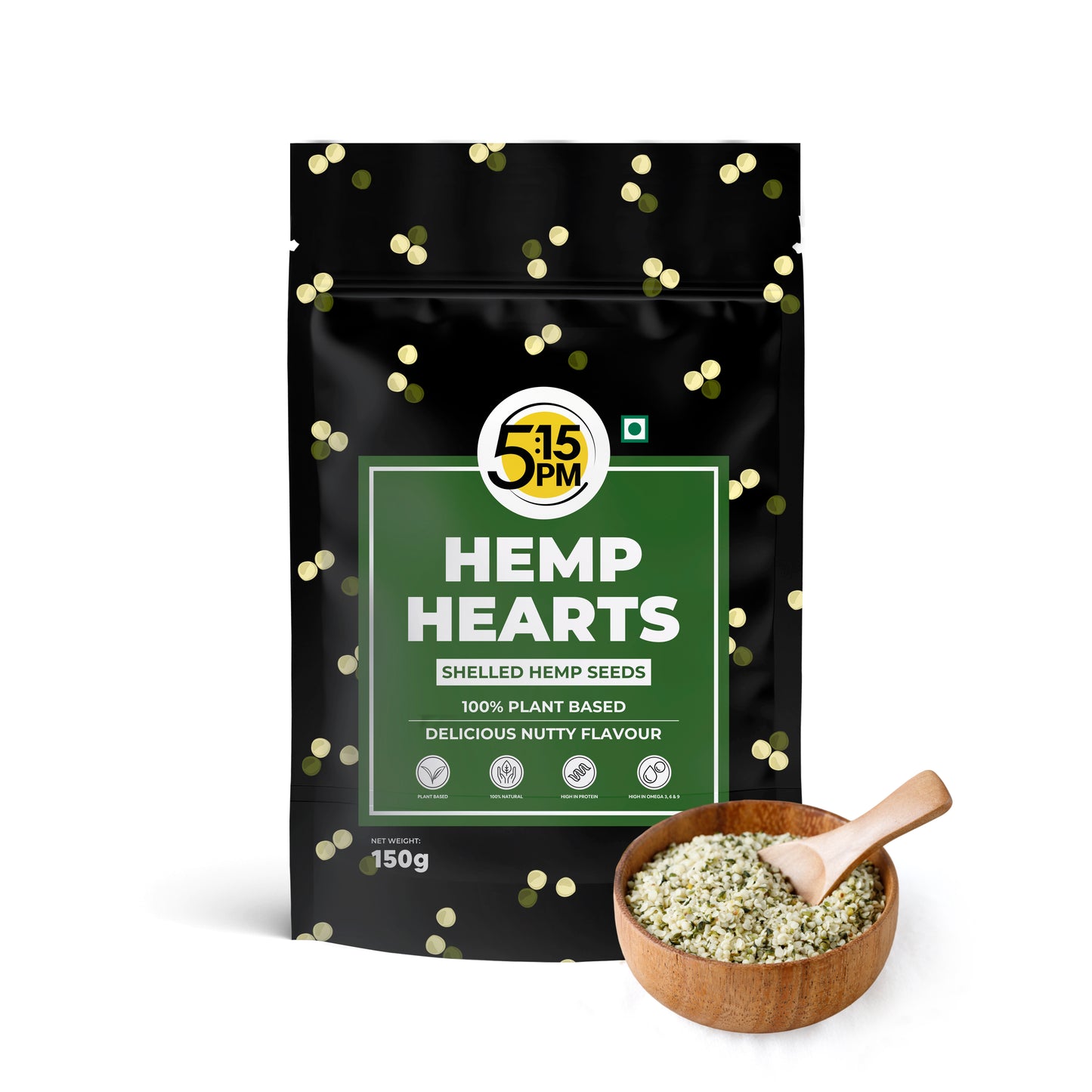 5:15PM Hemp Hearts | Hulled Hemp Seeds for Eating | Raw Shelled Hemp Seeds For Eating -100g