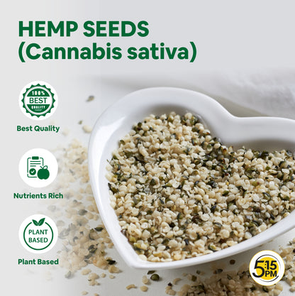 5:15PM Hemp Hearts | Hulled Hemp Seeds for Eating | Raw Shelled Hemp Seeds For Eating -100g